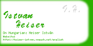 istvan heiser business card